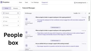 Peoplebox dashboard showing employee engagement analytics
