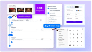 “Bit Form WordPress form builder dashboard showcasing drag-and-drop fields, form settings, and customization options.”