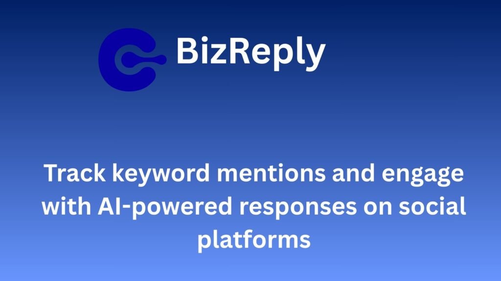 Dashboard view of BizReply showing keyword mentions and AI-powered replies
