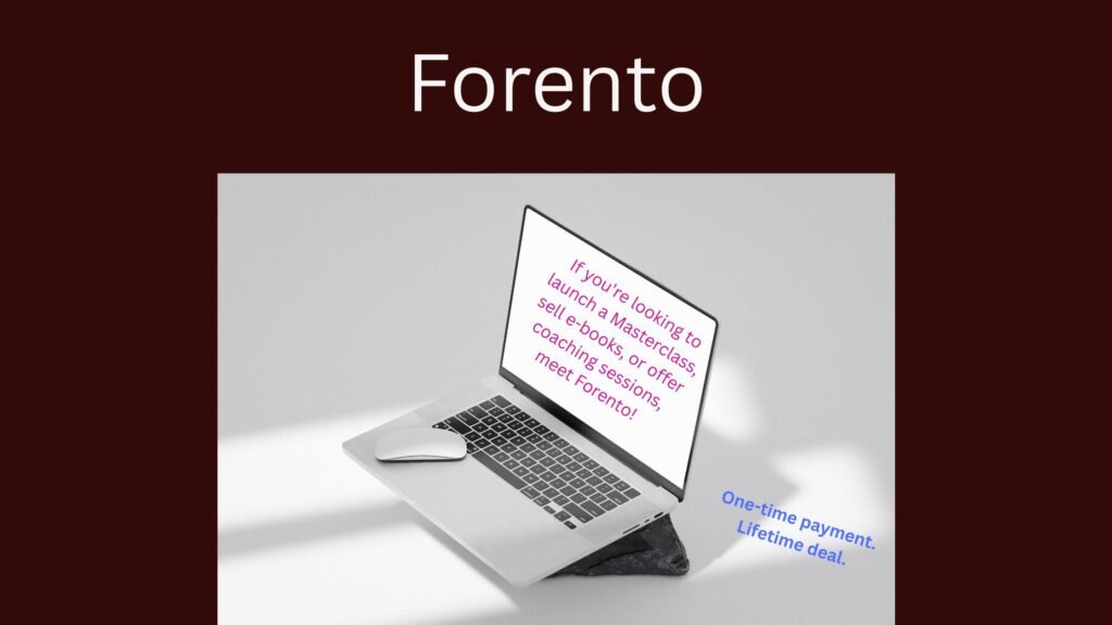 “Dashboard view of Forento online course and digital product platform.”