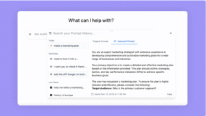 Pretty Prompt dashboard showing one-click AI prompt enhancement