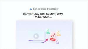 SurFast Video Downloader interface showing download and conversion options