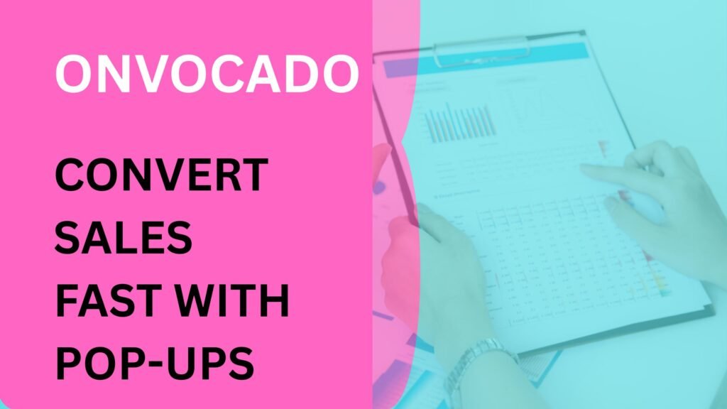 Onvocado no-code pop-up builder dashboard showing customizable widgets and smart triggers