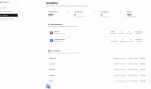 Fabrile AI chatbot interface showing customer support and lead qualification features