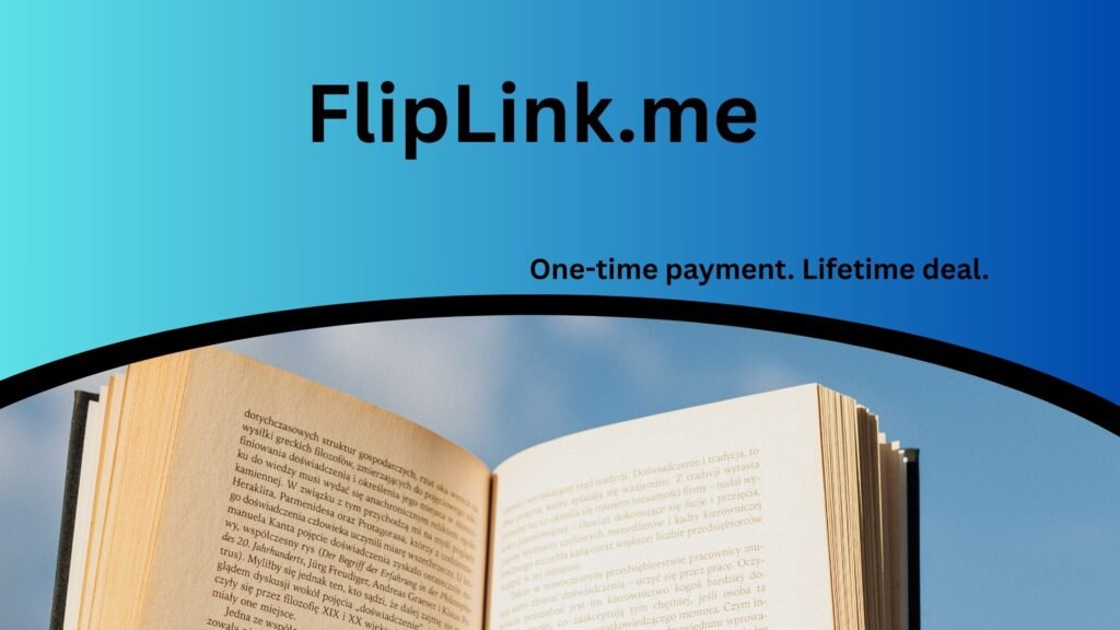 “FlipLink.me online flipbook viewer showing a converted PDF with page-flip animation and branding controls.”
