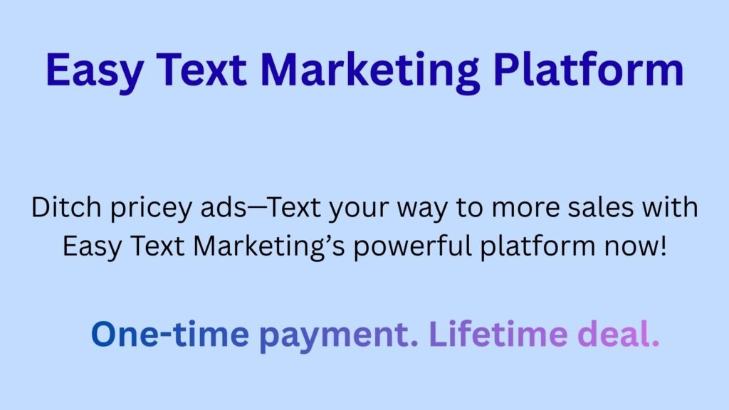 “Easy Text Marketing dashboard showing campaign analytics, message performance, and subscriber growth charts.”