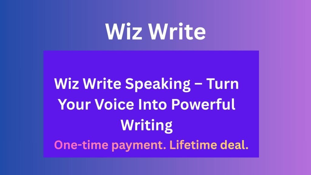 Person speaking into a microphone while AI converts their voice into structured, polished writing on a digital screen.