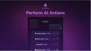 Person speaking into a microphone while AI converts their voice into structured, polished writing on a digital screen.
