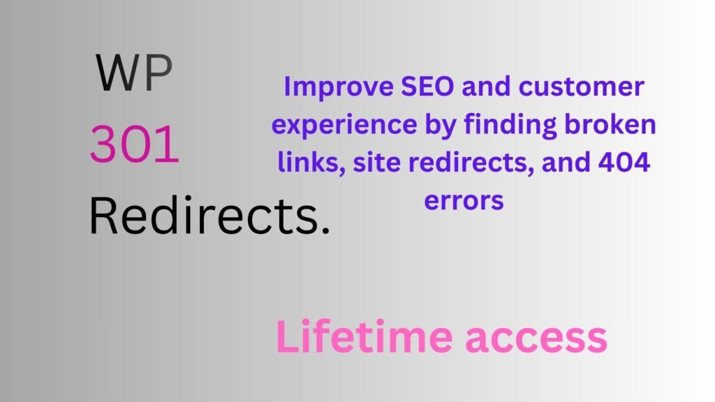 WP 301 Redirects WordPress plugin dashboard showing 404 error logs and 301 redirects