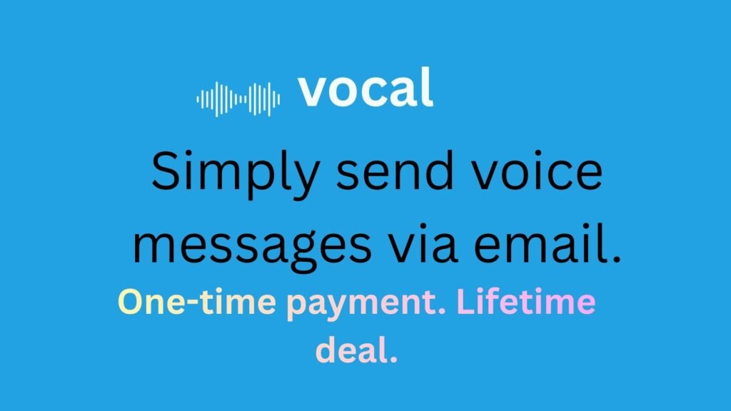 Vocal dashboard showing voice note recording, AI transcription, and email sharing options