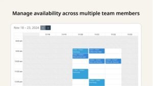 “zcal scheduling page with branded design and simple booking flow”