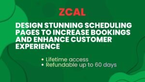 “zcal scheduling page with branded design and simple booking flow”