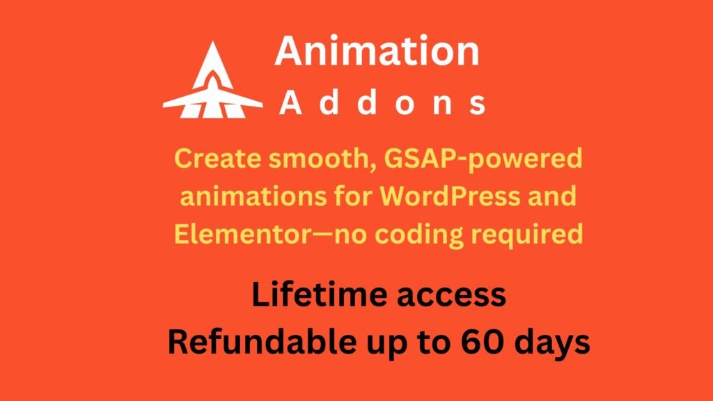 Animation Addons Elementor plugin showing smooth GSAP animations