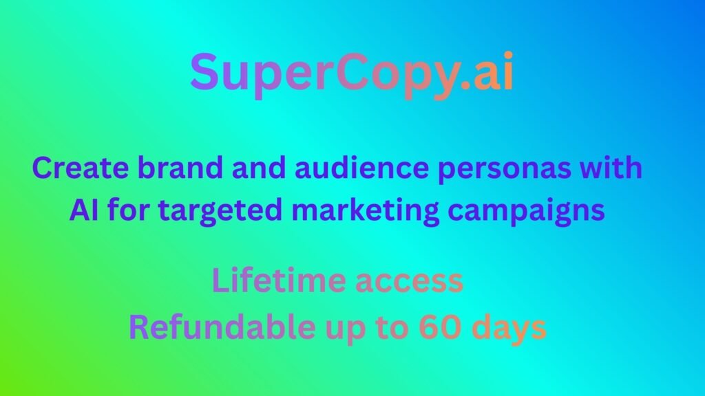 SuperCopy.ai helps create brand and audience personas with AI for targeted marketing campaigns.