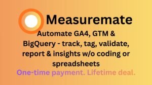 Measuremate dashboard overview showing GA4 analytics