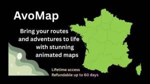 Animated map showing a route moving between locations using AvoMap