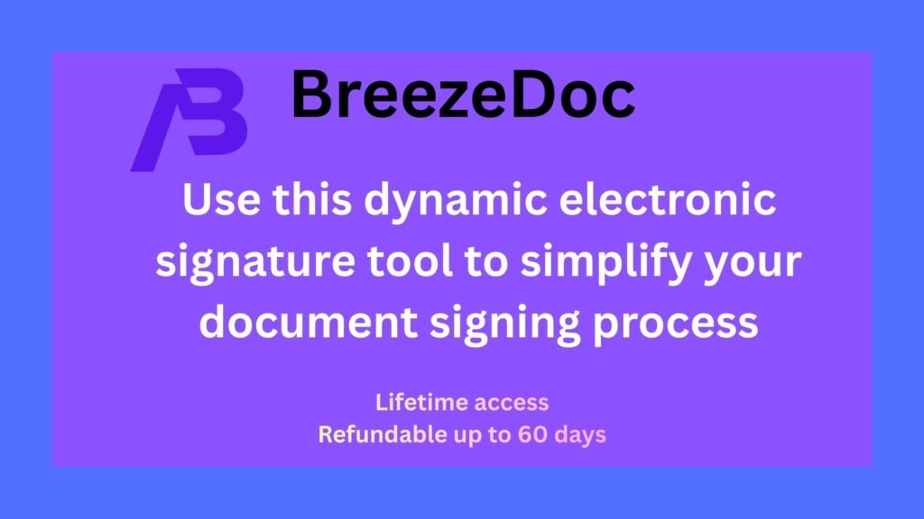 BreezeDoc electronic signature tool interface showing document signing workflow.