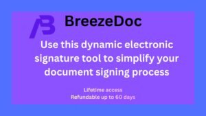BreezeDoc electronic signature tool interface showing document signing workflow.