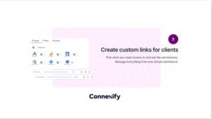 Connexify dashboard showing easy client onboarding setup with templates and role-based access.