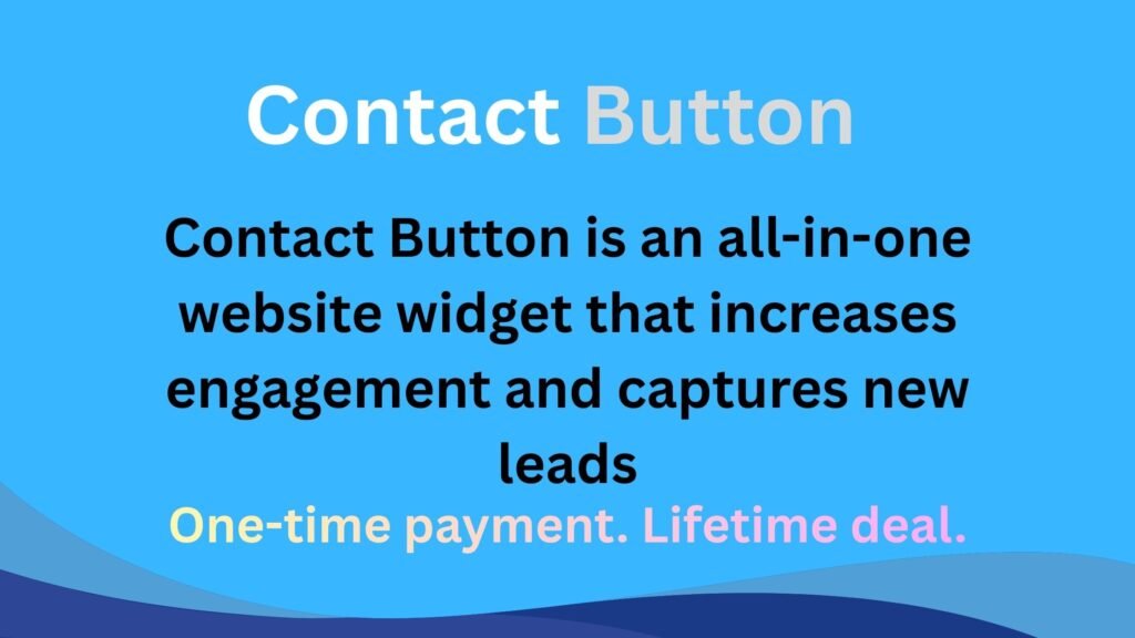 Contact Button floating widget on a website, enabling WhatsApp, Messenger, email, and phone contact.
