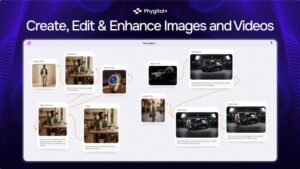 Phygital+ AI workspace generating images, videos, and 3D designs in one platform for creators and brands.