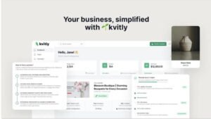 kvitly AI platform creating a website and online store