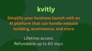 kvitly AI platform creating a website and online store