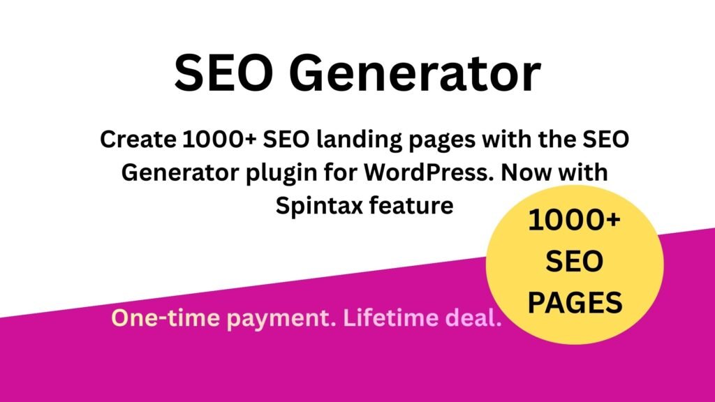 SEO Generator WordPress plugin creating bulk landing pages