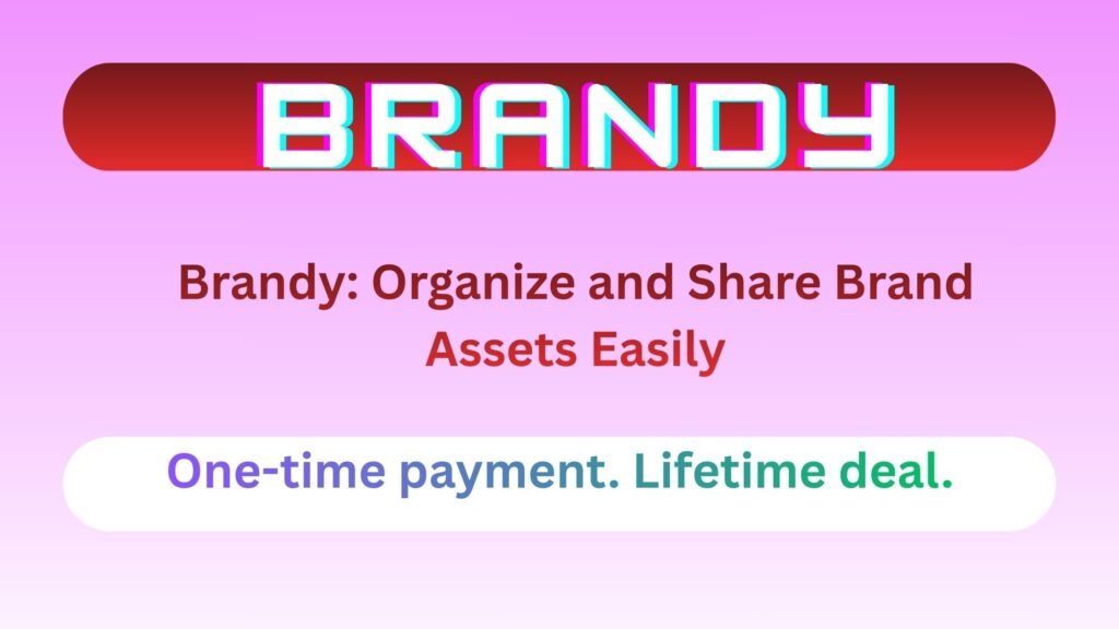 Brandy brand asset management dashboard organizing logos, fonts, colors, and marketing files in a searchable brand library for teams.