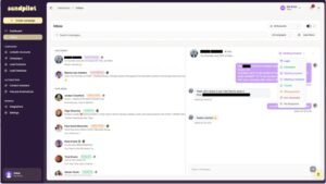 Dashboard of Sendpilot showing AI-powered LinkedIn outreach sequences, automated messages, and campaign performance analytics