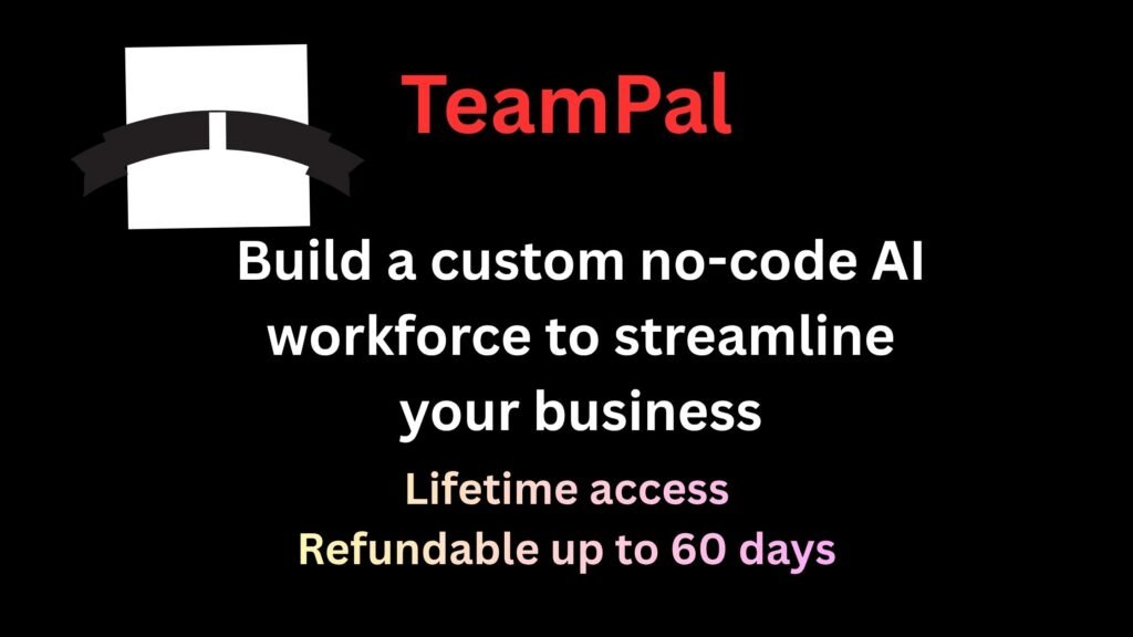 TeamPal dashboard showing no-code AI agents managing business workflows