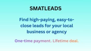 SmatLeads platform dashboard showing high-paying lead results, filtering options, and business insights for agencies and local businesses.