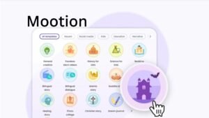 Mootion AI video generator dashboard showing tools to turn text, images, audio, and ideas into engaging videos quickly and easily.