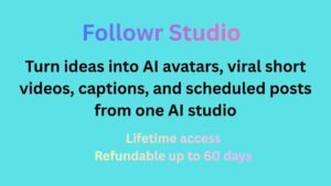 Followr Studio AI platform creating avatars, short videos, captions, and social media posts